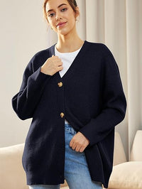 Cardigan surdimensionné pour femmes avec col en V et fermeture à boutons pour un look élégant et confortable
