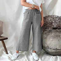Pantalon à jambe large pour femme - coupe confortable et élégante en coton léger pour un plaisir quotidien sans effort.