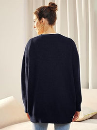 Cardigan surdimensionné pour femmes avec col en V et fermeture à boutons pour un look élégant et confortable