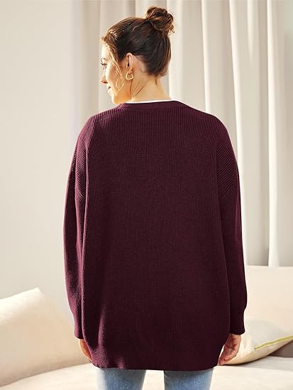 Cardigan surdimensionné pour femmes avec col en V et fermeture à boutons pour un look élégant et confortable