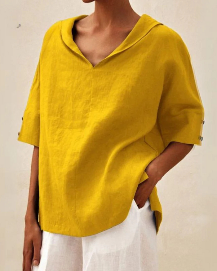 Chemisier en lin pour femme - élégant et confortable pour le printemps et l'été