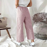 Pantalon à jambe large pour femme - coupe confortable et élégante en coton léger pour un plaisir quotidien sans effort.
