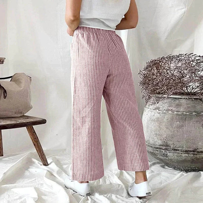 Pantalon à jambe large pour femme - coupe confortable et élégante en coton léger pour un plaisir quotidien sans effort.