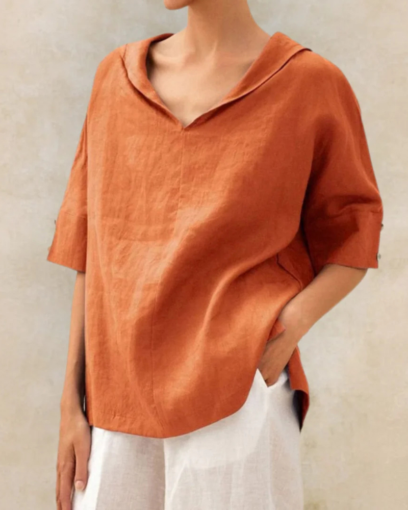 Chemisier en lin pour femme - élégant et confortable pour le printemps et l'été
