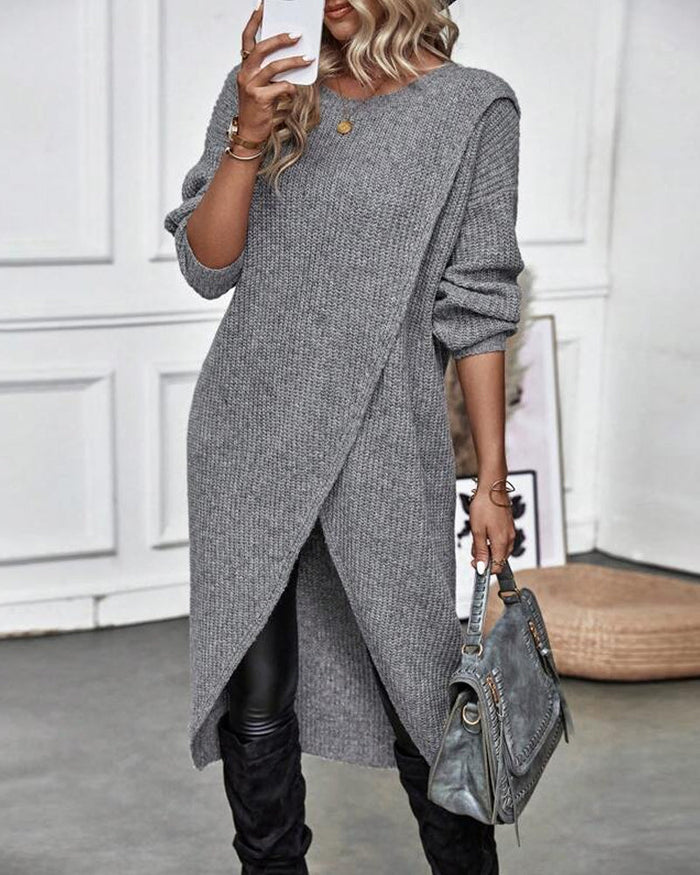 Robe midi unie en tissu doux, élégante et confortable pour un quotidien stylé