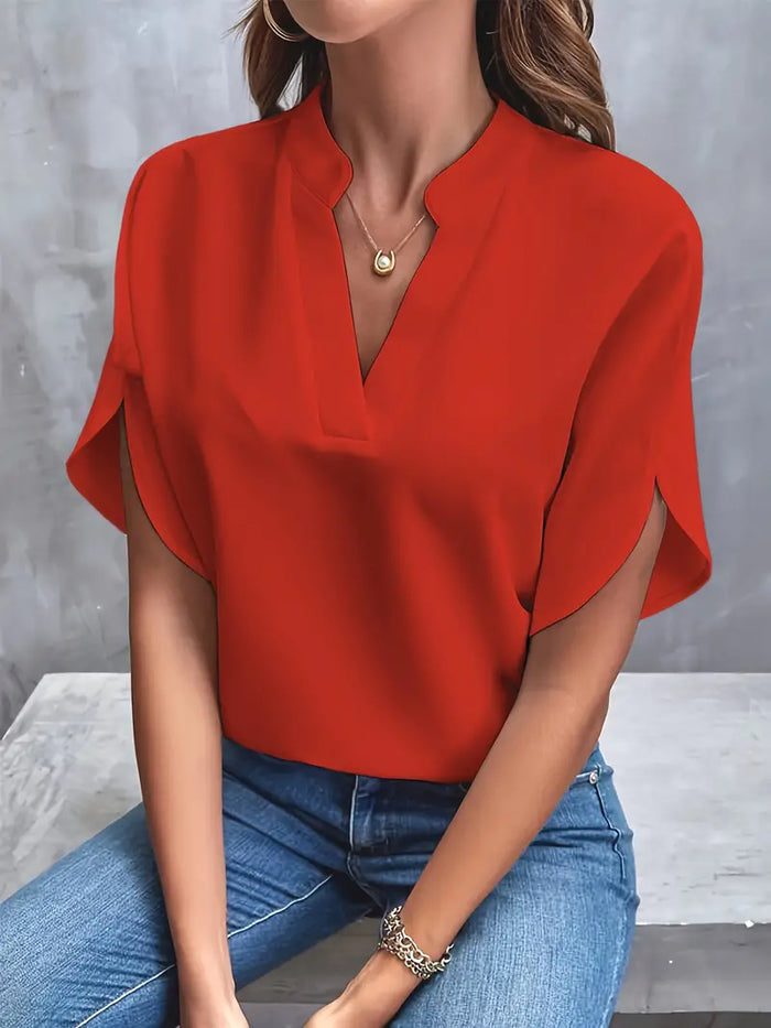 Chemisier à manches courtes pour femmes, chic et stylé, pour un look élégant