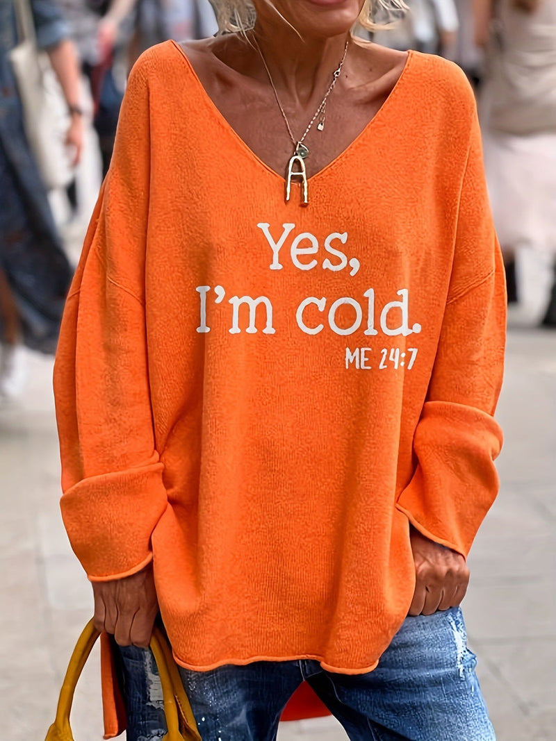 Xenia - Pull à col en V pour femmes, pour un look élégant