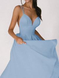 Robe Fendue pour Femmes - Dos Croisé Élégant - Bustier Sans Manches - Jupe Mi-Longue Fluide