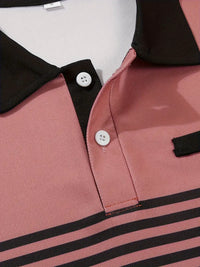 Camisa Polo Masculina - Ajuste Slim - Design Listrado - Manga Curta para Uso Casual