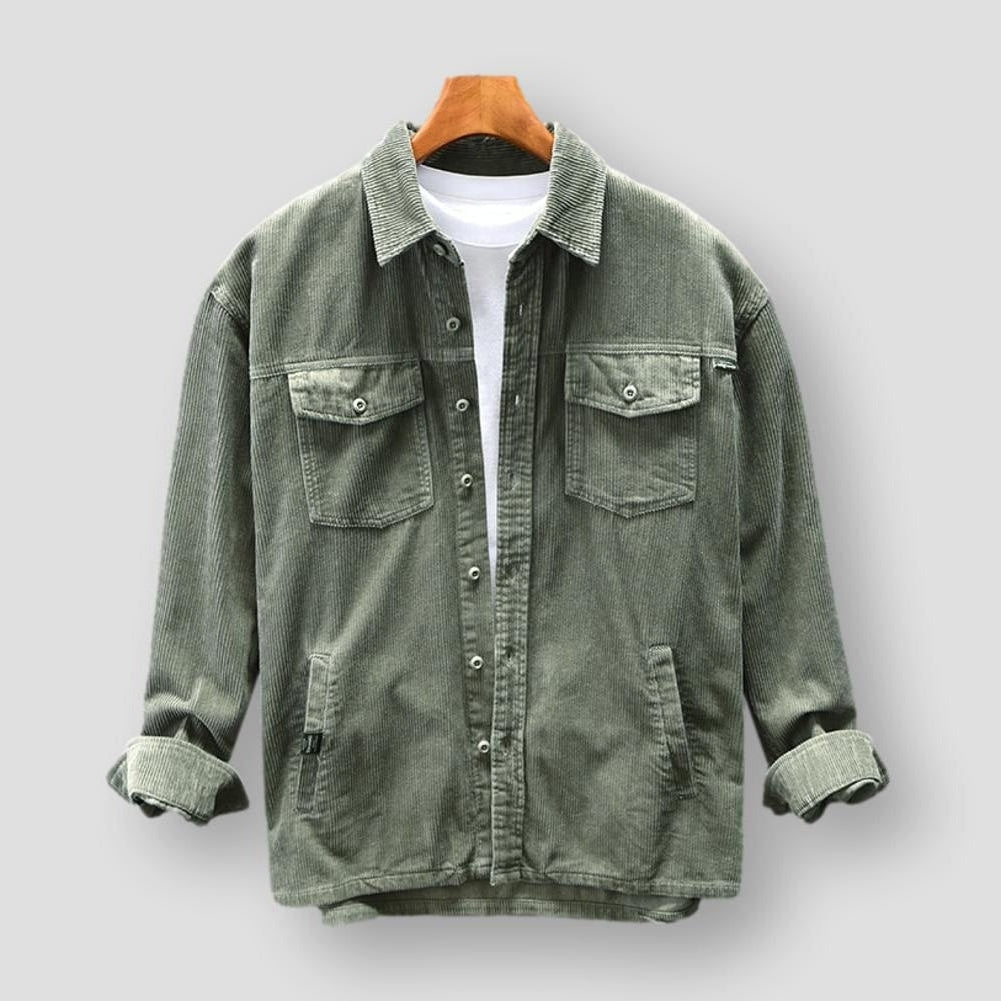 Chemise décontractée à manches longues pour hommes au style rétro élégante