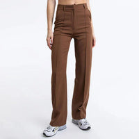 Pantalon large élégant à taille haute - pantalon de tailleur pour femme pour un look élégant