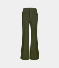 Pantalon cargo décontracté à taille haute pour femmes, élégant et pratique, avec poches boutonnées - parfait pour la vie de tous les jours