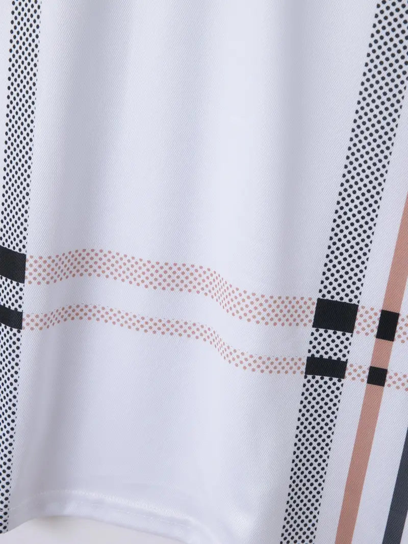 Polo à carreaux stylisé pour hommes - Slim Fit Short Sleeve Casual Classic