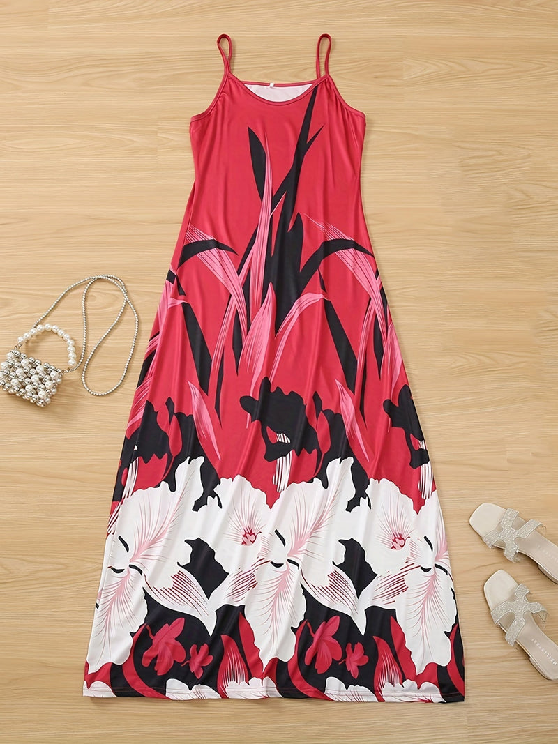 Robe à fines bretelles florale pour femmes - Parfaite pour toutes les saisons