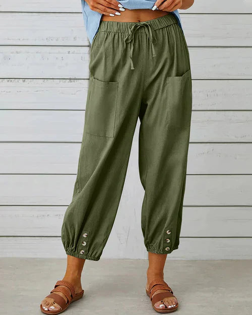 Pantalon à jambes larges pour femmes - Tissu doux et confortable pour un look profilé et décontracté