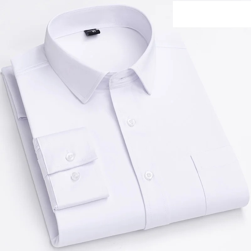 Chemise classique pour homme à manches longues avec poche sur la poitrine