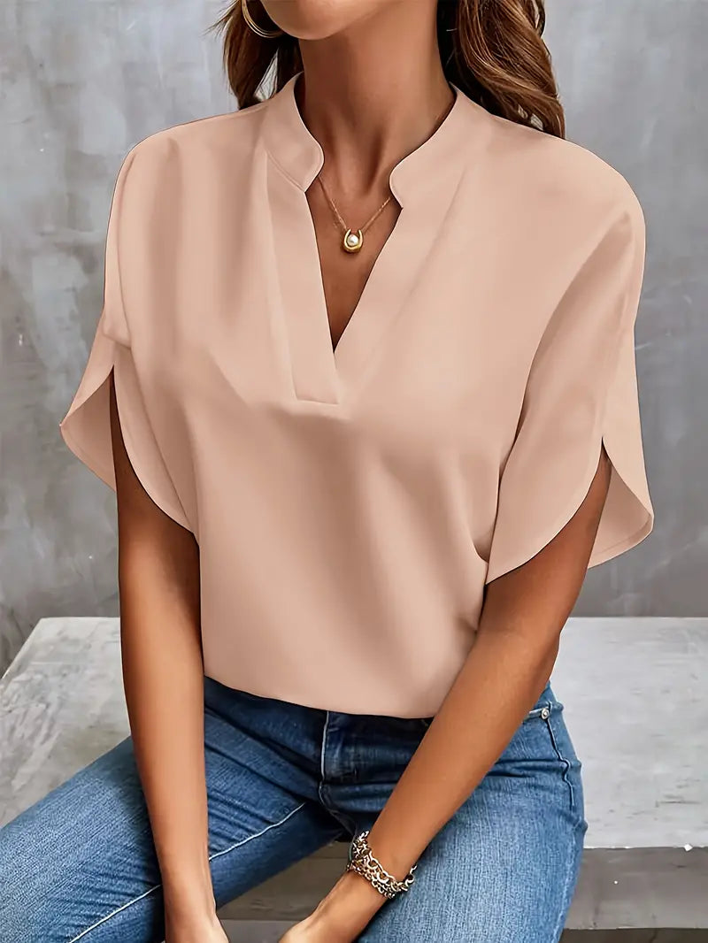 Chemisier à manches courtes pour femmes, chic et stylé, pour un look élégant
