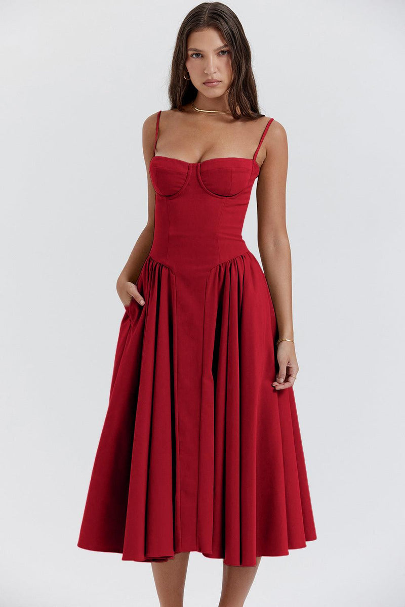 Robe Vintage Midi pour Femmes - Élégance Rétro et Sophistication