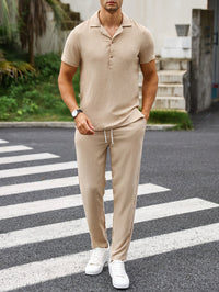 Jens | Élégant ensemble de loisirs 2 pièces printemps-été pour hommes pour un look élégant et confortable