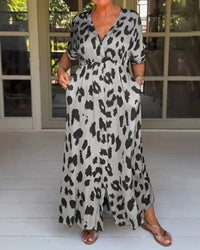 Robe longue élégante à imprimé léopard - Esmee