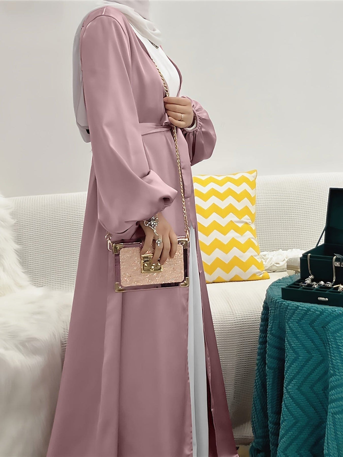 Robe Abaya élégante avec ceinture chic - Eva