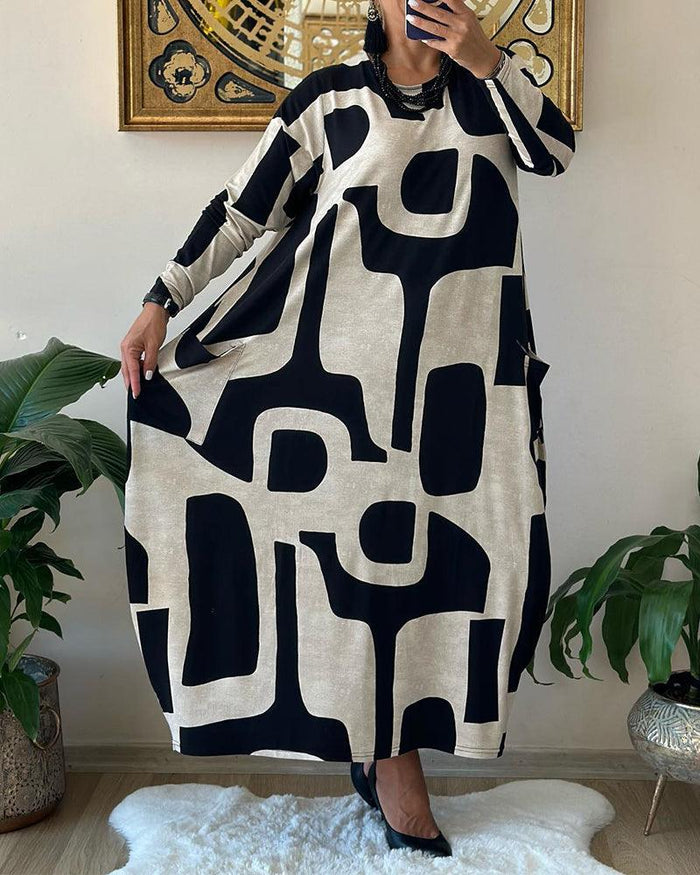 Robe Longue pour Femmes à la Mode avec Imprimé Tendance