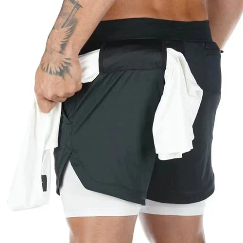 Short de fitness pour hommes avec double couche - Confort et soutien optimal