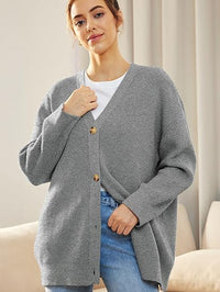 Cardigan surdimensionné pour femmes avec col en V et fermeture à boutons pour un look élégant et confortable