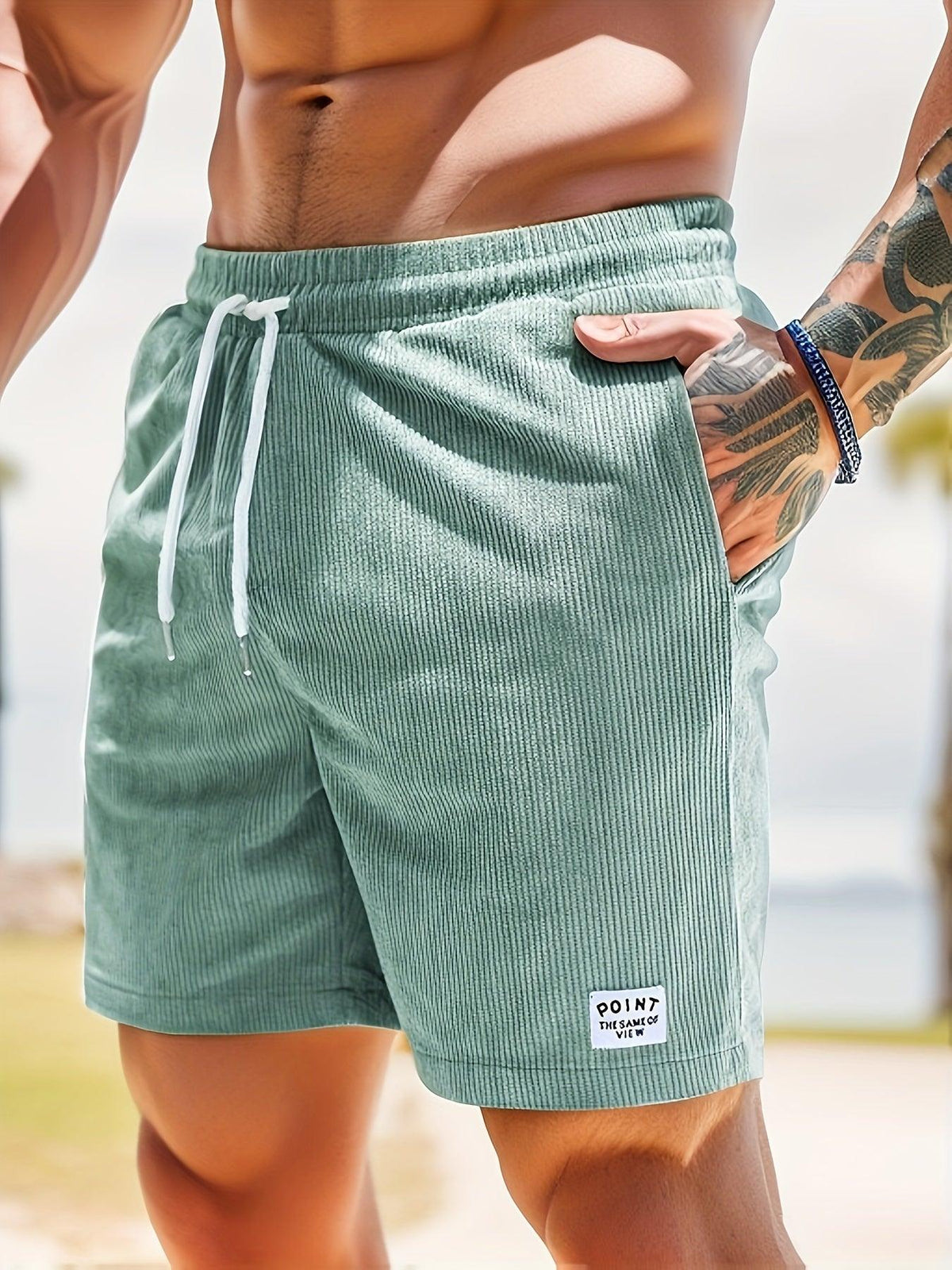 Shorts décontractés pour hommes avec taille élastique, tissu léger et respirant, avec cordon de serrage pour un ajustement parfait