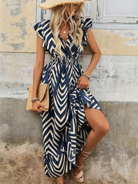 Robe à Imprimé Complet avec Taille Froncée - Légère, Élégante et Parfaite pour Toutes les Saisons