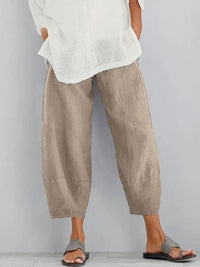 Pantalon en lin pour femmes - Coupe décontractée et décontractée - Léger, respirant et confortable pour les sorties estivales