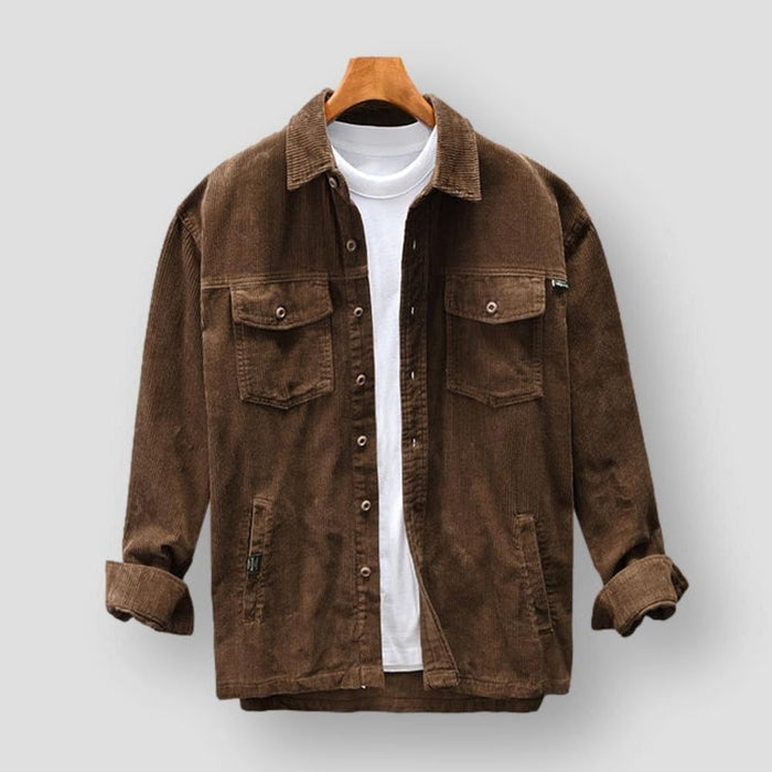 Chemise décontractée à manches longues pour hommes au style rétro élégante