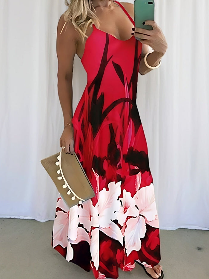 Robe à fines bretelles florale pour femmes - Parfaite pour toutes les saisons