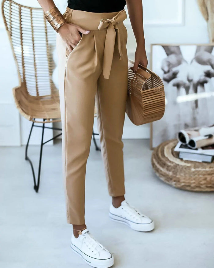 Pantalon taille haute pour femme - un bas décontracté, élégant et polyvalent