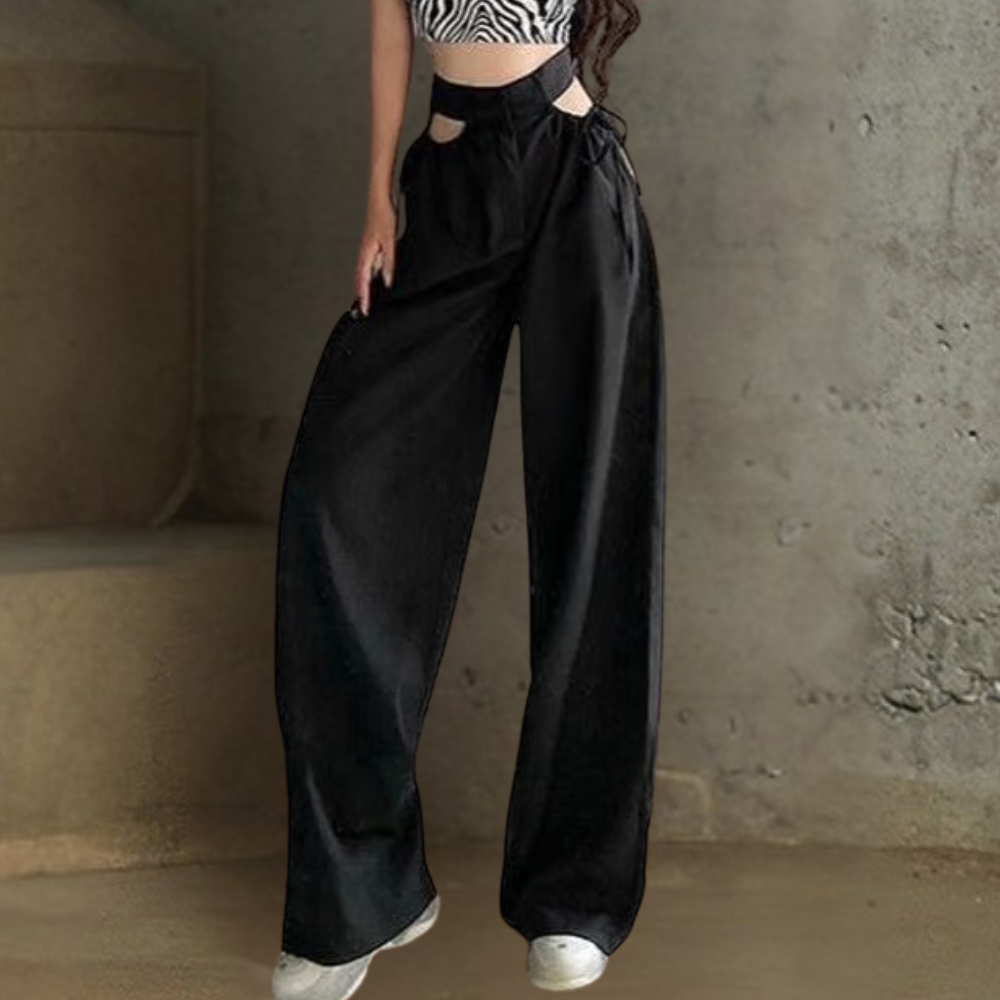 Élégant pantalon large pour femmes avec des reflets de soie