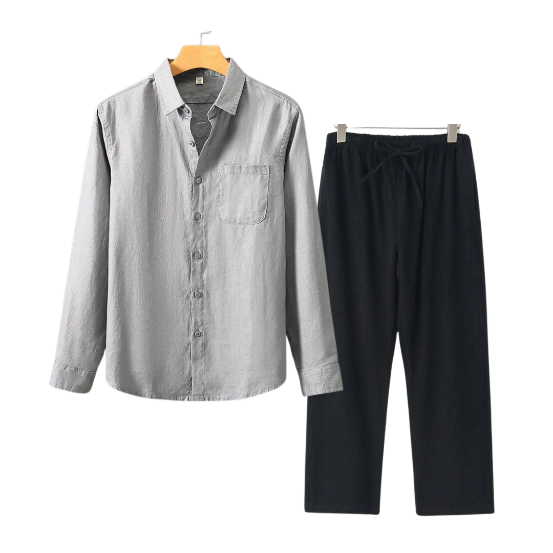 Ian | Combinaison élégante de lin et de manches longues pour un look élégant