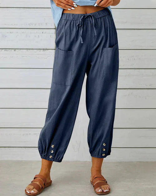 Pantalon à jambes larges pour femmes - Tissu doux et confortable pour un look profilé et décontracté