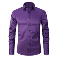 Camisole de corte masculine slim avec boutons de contraste et mangas largas