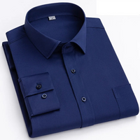 Chemise classique pour homme à manches longues avec poche sur la poitrine