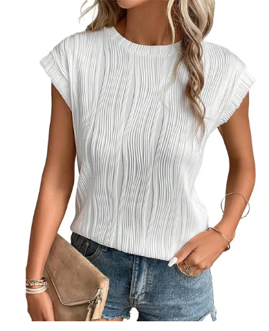 Top plissé élégant pour femmes - Chemisier élégant pour un look sophistiqué