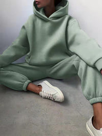 Confort ultime : ensemble de jogging surdimensionné 2 pièces avec sweat à capuche et pantalon de survêtement pour un look moderne