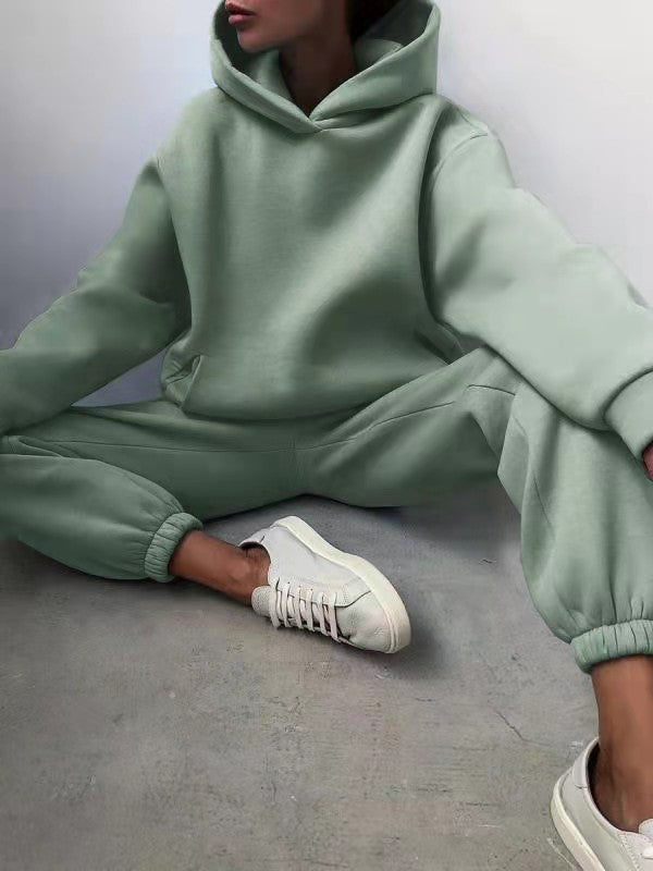 Confort ultime : ensemble de jogging surdimensionné 2 pièces avec sweat à capuche et pantalon de survêtement pour un look moderne