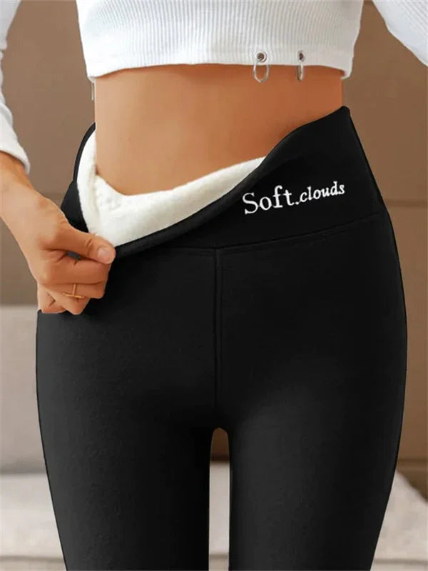 Leggings pour femmes - pantalon extensible ultra-confortable doublé de molleton pour une utilisation tout au long de la journée