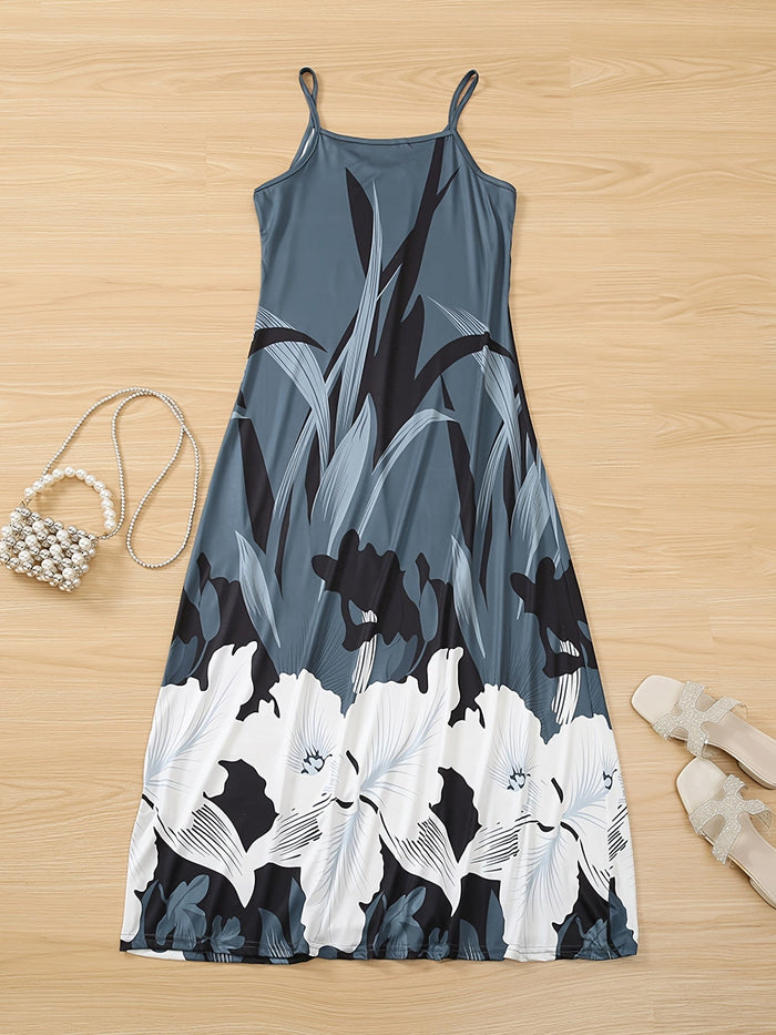Robe à fines bretelles florale pour femmes - Parfaite pour toutes les saisons