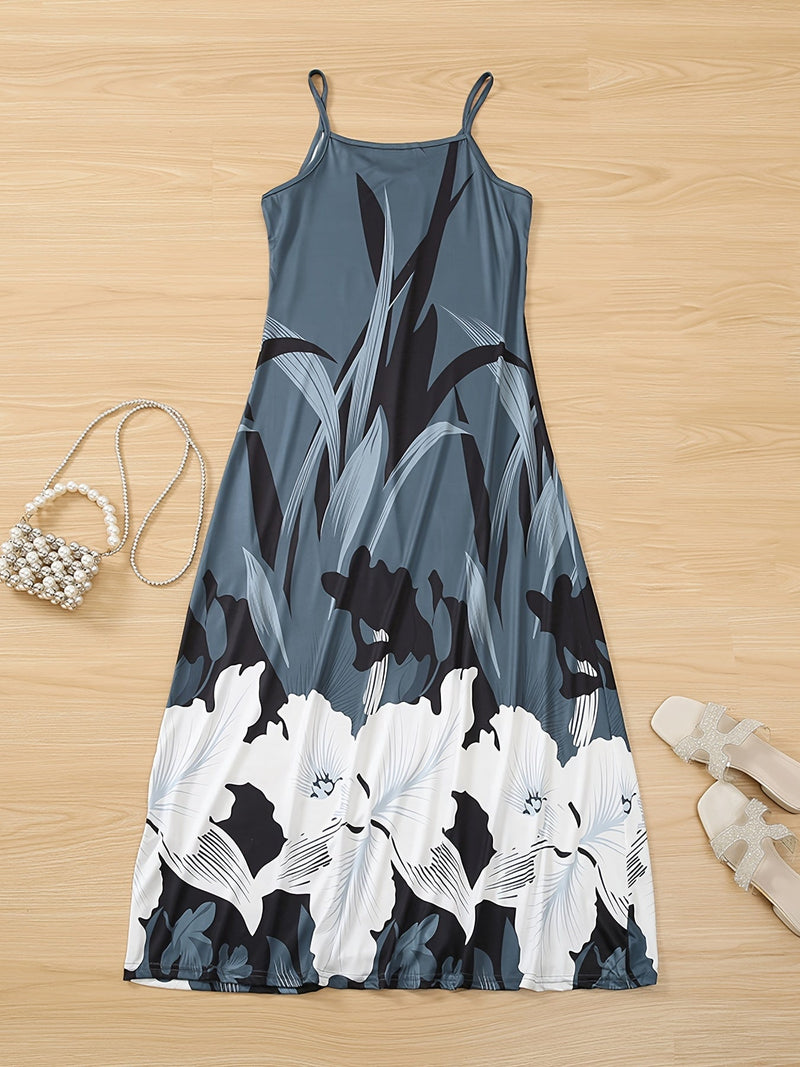 Robe à fines bretelles florale pour femmes - Parfaite pour toutes les saisons