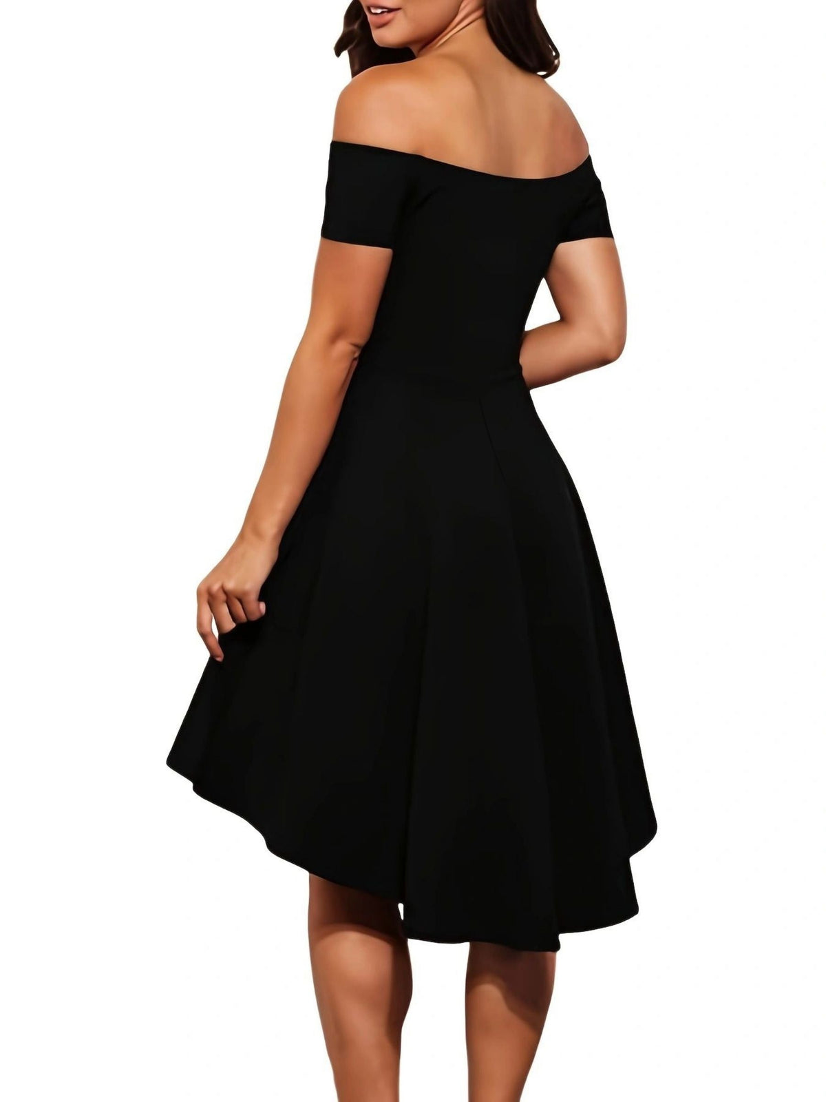 Robe longue asymétrique à épaules dénudées pour femmes