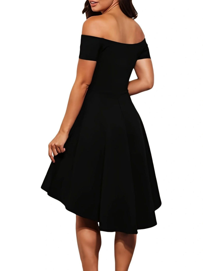 Robe longue asymétrique à épaules dénudées pour femmes