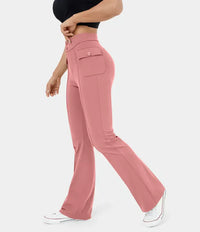 Pantalon cargo décontracté à taille haute pour femmes, élégant et pratique, avec poches boutonnées - parfait pour la vie de tous les jours