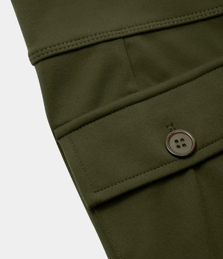 Pantalon cargo décontracté à taille haute pour femmes, élégant et pratique, avec poches boutonnées - parfait pour la vie de tous les jours