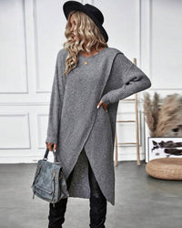 Robe midi unie en tissu doux, élégante et confortable pour un quotidien stylé